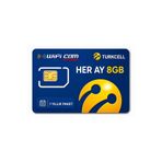 WİFİCAM Turkcell 4g Yıllık Data Sim Kart Her Ay 8gb 4G Tekli Ve İkili Kameralara Özel Hat