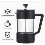 Wiforte Siyah French Press 420 ml – Isıya Dayanıklı Kahve Demleme Pressi, Ince Filtreli, Manuel Kullanım, Ev ve Ofis Için