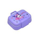 Wiggle Bento 1030ml Lunchbox Kuromi Lisanslı Tek Katlı 2 Bölmeli Paslanmaz Çelik Sefer Tası Yemek Kutu (Mor1)