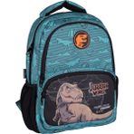 Wiggle Jurassic World Büyük Boy 3 Bölmeli Cepli Çocuk Okul Sırt Çantası Turkuaz-Siyah - Pembe - Turkuaz - Siyah