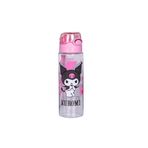 Wiggle Kuromi Pipetli Askılı Kilitlenebilir Su Matarası, 500ml, Pudra Pembe