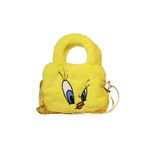 WİGGLE Wiggle Tweety Yumuşak Peluş Tüylü Tek Bölmeli Fermuarlı Küçük Omuz Askılı Çocuk El Çantası