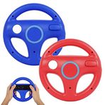 Wii kumandası için direksiyon simidi, PowerLead 2 parça yarış tekerleği Mario Kart ile uyumludur, Nintendo Wii Remote Game Whtie, M, Kırmızı/Mavi