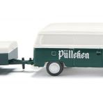 Wiking 030005 Volkswagen T2 römorklu sandıklı araba, Pülleken Spur H0 1:87