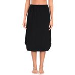 Wikoan Kadın Yarım Slip Dantel Yırtmaçlı Uzun Jüpon Elbiseler için Yumuşak Alt Etek Bel Yarım Slip Elbise Altı S-XXL, siyah, XXL