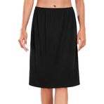 Wikoan Kadın Yarım Slip, Klasik Kadın Alt Etek, Süper Yumuşak İç Etek, Elbise Altı için S-XXL, siyah, L