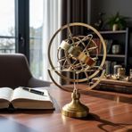 Wilcox Altın Renk Mini Armillary Küre 39 cm Masaüstü ve Kitaplıklar İçin Dekoratif Astronomi Objesi