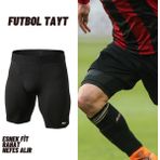 Wild Athletic Sports Futbol Kısa Dizüstü Spor Tayt Erkek Yüksek Bel XL Modeli Esnek Fit ile Rahat Kullanım - Siyah