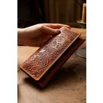 Wild West Crafted MSTNG Large Uzun Kadın Cüzdan hakiki deri el işi.Doğum günü&Anneler&Sevgililer günü hediyesi