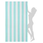 WILFA Ekstra Büyük Plaj Havlusu - Büyük Boy Mircofiber Havlu 105 cm x 180 cm, XL Çizgili Hafif Havuz Havlusu, Yetişkinler için Büyük Cabana Yüzme Seyahat Havlusu Erkek Kadın, Aqua