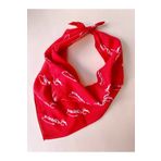 WiLi Atatürk Imzali Kırmızı Renk Bandana Unisex Fular Boyunluk