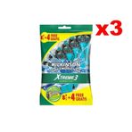 Wilkinson 3'lü Paket Sword Xtreme 3 Sensitive 8+4 Üç Bıçaklı Kullan At Tıraş Bıçağı