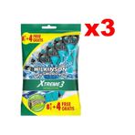 Wilkinson Sword Xtreme 3 Sensitive 8+4 3 Bıçaklı Kullan At Tıraş Bıçağı x 3 Adet