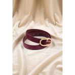 Williampolo Mira Hakiki Süet Deri Gold Toka Siyah Kadın Kemer - 95 cm - Bordo