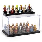 WillingHeart Minifigür vitrin Lego organizatör için 3 yapı taşı taban plakaları akrilik Minifig aksiyon figürü heykelcik saklama kutusu oyuncaklar Mini araba koleksiyonu minyatürleri şeffaf toz geçirmez standı