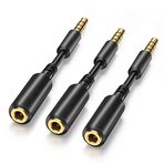 WILLIZTER 3 Paket 3,5 mm Kulaklık Uzatma Kablosu TRRS AUX 4 Kutuplu Uzatma Stereo Adaptör Dönüştürücü Dizüstü Bilgisayar Kulaklık Telefon 2,8 inç