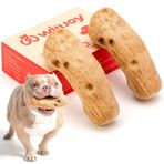 Willjoy 2'li paket sert köpek oyuncakları agresif çiğneme için çam ağacı ve naylon köpek oyuncakları büyük köpekler için gerçek pastırma yıkılmaz köpek oyuncakları onları meşgul tutmak için