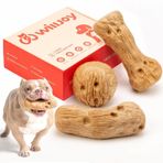 Willjoy Agresif Chewers için 3'lü Paket Köpek Oyuncakları Çam Ağacı ve Naylon Köpek Çiğneme Oyuncakları Gerçek Pastırma Yıkılmaz Köpek Oyuncakları Meşgul Tutmak için