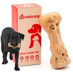 Willjoy Agresif Chewers için Köpek Çiğneme Oyuncakları, Çam Ağacı ve Sert Naylon, Kemik Şekilli Yıkılmaz Köpek Oyuncağı, Doğal Görünümlü Oluklar ve Dokulu Yüzey, Bacon Lezzeti Büyük Köpek Oyuncakları
