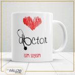 Willow Store Doktor 3 Temalı Porselen Kupa Bardak,hediyelik,yüksek Kalite,meslekler Temalı - 001 - Beyaz - 330 ml