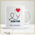 Willow Store Doktor 5 Temalı Porselen Kupa Bardak,hediyelik,yüksek Kalite,meslekler Temalı - 001 - Beyaz - 330 ml