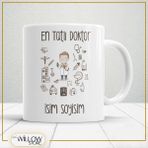 Willow Store En Tatlı Doktor 2 Temalı Porselen Kupa Bardak,hediyelik,yüksek Kalite,meslekler Temalı - 001 - Beyaz - 330 ml