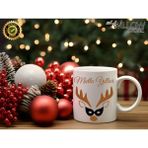 Willow Store Noel Sevimli Geyik 1 Temalı Porselen Kupa Bardak,yılbaşı,merry Christmas,hediyelik - 001 - Beyaz - 330 ml