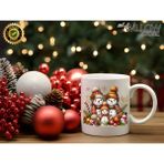 Willow Store Noel Sevimli Kardan Adam 12 Temalı Porselen Kupa Bardak,yılbaşı,merry Christmas,hediyelik - 001 - Beyaz - 330 ml