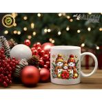 Willow Store Noel Sevimli Kardan Adam 5 Temalı Porselen Kupa Bardak,yılbaşı,merry Christmas,hediyelik - 001 - Beyaz - 330 ml