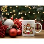 Willow Store Noel Sevimli Kardan Adam 9 Temalı Porselen Kupa Bardak,yılbaşı,merry Christmas,hediyelik - 001 - Beyaz - 330 ml