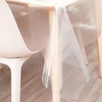Willuxe Masa Örtüsü Şeffaf Simli Silinebilir Masa Örtüsü Pvc - 140 x 160 cm - Gümüş