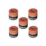 Wilson Turuncu Comfort Bowl O'grips 5 Adet Grip, Tenis Raketi Gribi Kiremit Renkli Tenis Gribi