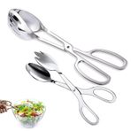 Wilsonzin 2 adet yemek hamuru, mutfak maşası, hamur işi maşası, et maşası, servis maşası, salata maşası, paslanmaz çelik büfe servis maşası, ızgara pişirme servisi için ideal (8 inç/9 inç)