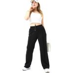 Win Moda Kadın Modal Kumaş Eşofman Altı Dokulu Kumaş / Women's Textured Sweatpants - Siyah