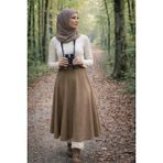 Win Moda Yeni Sezon Mevlana Süet Uzun Kloş Etek Yüksek Bel Lastikli Iç Göstermeyen Mevlana Serisi S/xl 7 Renk - Kahverengi