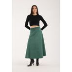 Win Moda Yeni Sezon Mevlana Süet Uzun Kloş Etek Yüksek Bel Lastikli Iç Göstermeyen Mevlana Serisi S/xl 7 Renk - Yeşil