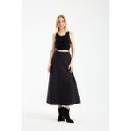 Win Moda Yeni Sezon Uzun Çan Etek Kadın Scuba Dalgıç Kumaş Tesettür Likralı S/xl 3 Renk - Siyah