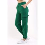 Win Moda Yüksek Bel Eşofman Altı Jogger Kargo Cepli Unısex 3 Iplik - XL - Benetton Yeşili