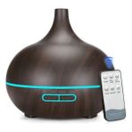 WINBEST 550 ml Ultrasonik Aroma Nemlendirici Hava Difüzör Kokulu Uçucu Yağ Difüzör - Koyu Kahverengi