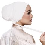 WINBST Pamuk Kadın Şal Altında Tesettür Şapka, Kadın Müslüman Baş Örtüsü Beanie Kemik Arap Kaputu Kafatası Şapka İpli Şapka