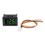 Wincal Dijital voltmetre, 0,36 inç üç iletken DC 0-100 V LED gösterge, voltaj ölçer, su geçirmez, motosiklet, otomobil, bisiklet, kamyon, tekne, karavan test cihazı (yeşil)