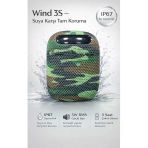 Wind 3S Bluetooth Hoparlör - 5W Rms, Ip67 Su Geçirmez, Bisiklet & Motosiklet Gidon Aparatlı Yeşil Renk