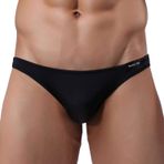 WINDAY Erkek Slip Nefes Alabilir Buz İpek Üçgen Bikini ve Külot D318, 1 paket Siyah1, XX-Large