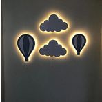 Windly Concept 4’lü Bebek Odası Çocuk Odası Led Bulut Balon Gece Lambası