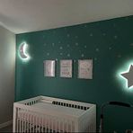 Windly Concept Ay Yıldız Gece Lambası Çocuk Odası Bebek Odası Dekoratif Led Aydınlatma 30 cm, Windly Concept, Beyaz