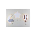 Windly Concept Balon Ay Ve Yıldız Ahşap Led'Li Çocuk Odası Dekorasyonu - Eğlenceli Ve Güvenli Aydınlatma