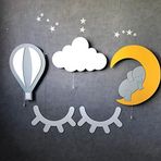 Windly Concept Fil Balon Kirpik Bebek ve Çocuk Odası Gece Lambası Seti