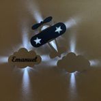 Windly Concept Helikopter Bulut Bebek Odası Çocuk Odası Ledli Gece Lambası Beyaz