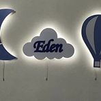 Windly Concept İsimli Ay Balon Bulut Bebek ve Çocuk Odası Gece Lambası Seti