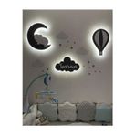 Windly Concept İsimli Balon Bulut Ay Ahşap Led'Li Çocuk Odası Dekorasyonu - Eğlenceli Ve Güvenli Aydınlatma